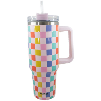 Multicolored Checkered Tumbler