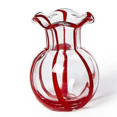 Ruffled Ribbon Vase | Red