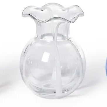 Ruffled Ribbon Vase | White
