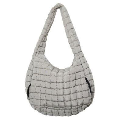 Oversized Quilted Hobo Tote Bag | Sand