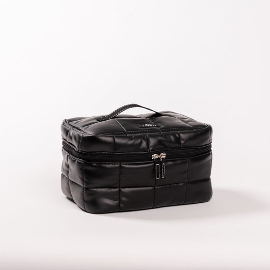 All Aboard Train Case Black Box Quilted