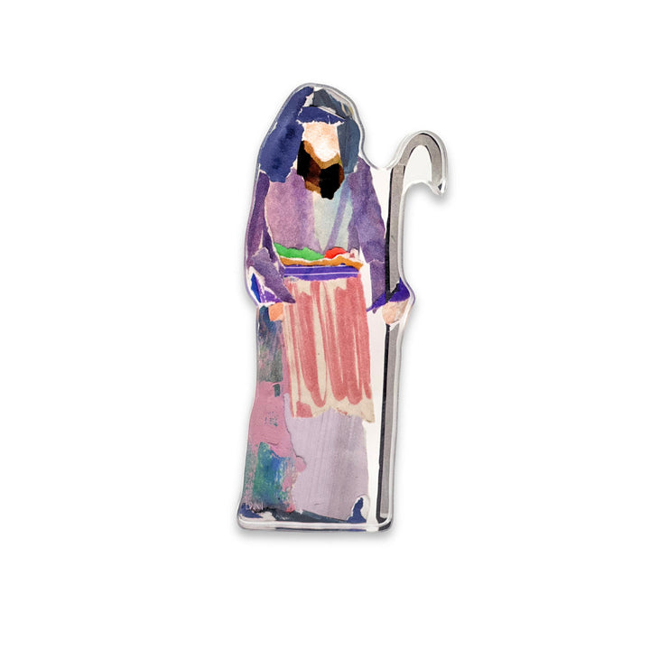 Acrylic Nativity Shepherd | Purple Bitty