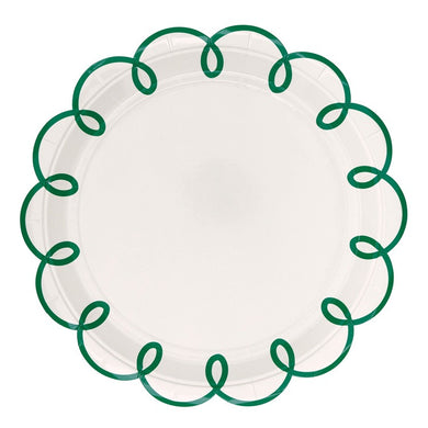 Green Scalloped Plates