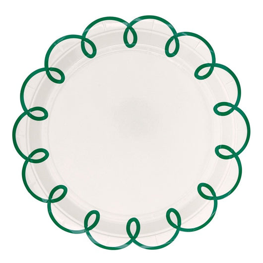 Green Scalloped Plates