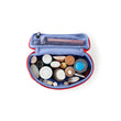 Neoprene Small Train Case | Coral Red + Periwinkle