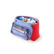 Neoprene Small Train Case | Coral Red + Periwinkle