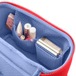 Neoprene Small Train Case | Coral Red + Periwinkle
