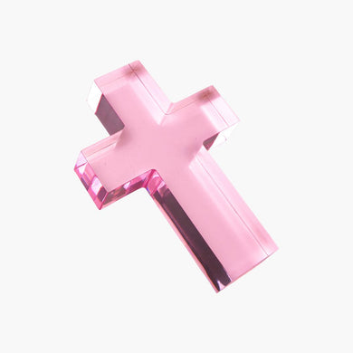 Pink Cross Acrylic Weight