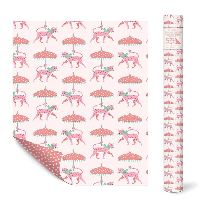 Leopard on Parade  Reversible Gift Wrap