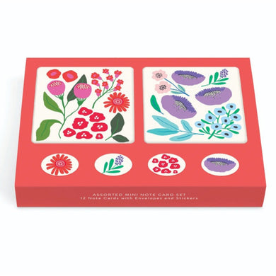 Botanical Bliss Assorted Mini Note Card Set with S