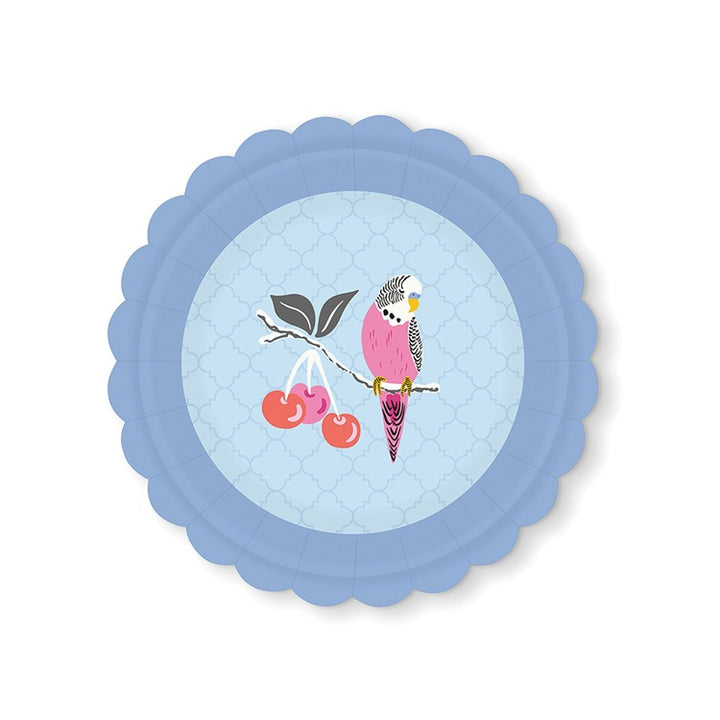 Birds in the Cherry Tree Scalloped Dessert Plates