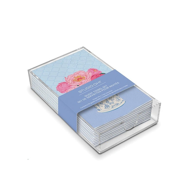 Bouquet on Blue Guest Towel Set