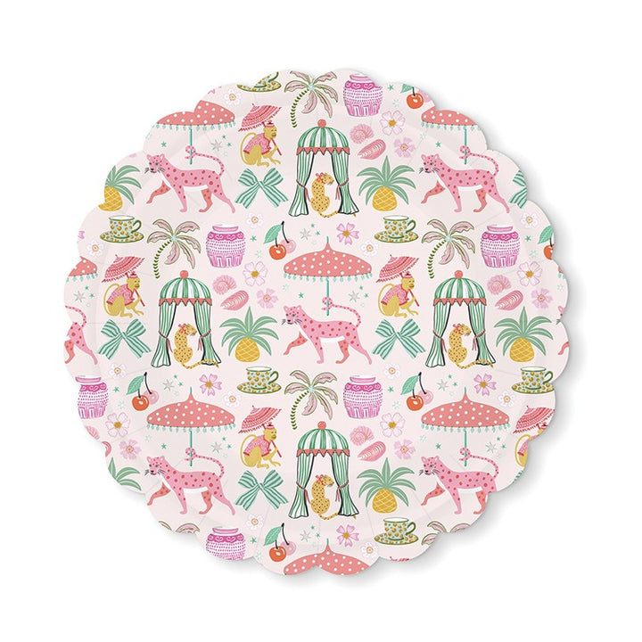 Leopard on Parade Scalloped Lunch Plates