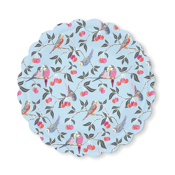 Birds in the Cherry Tree Scalloped Lunch Plates