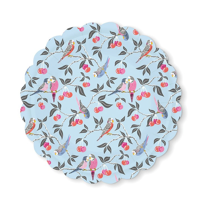 Birds in the Cherry Tree Scalloped Lunch Plates
