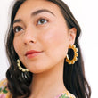 Gold Flower Hoop Earrings