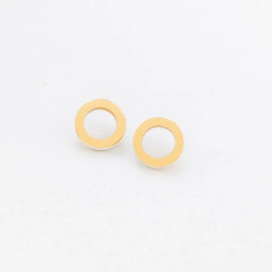 Gold Ring Stud Earrings