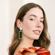 Green Dot Dangle Earrings