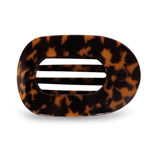 Large Flat Round Clip | Tortoise