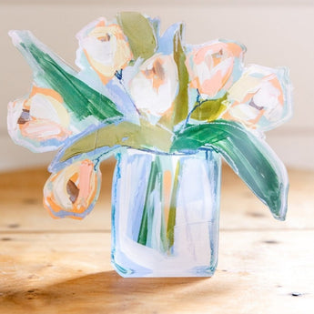 White Tulips Acrylic Block | Large