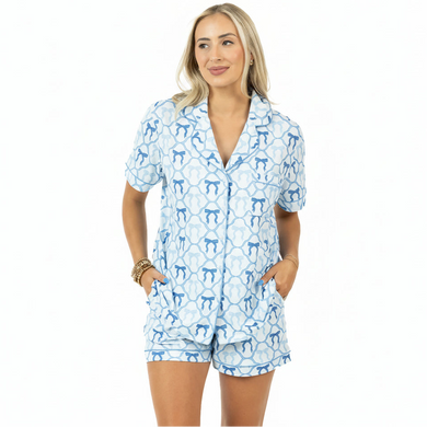 Light Blue Mini Bows Pajamas
