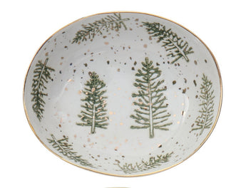 Hand-Painted Stoneware Dish, 3 Styles