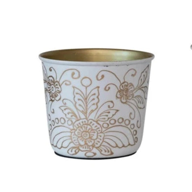 Floral Enamel Planter | Small