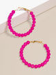 Layla Beaded Hoops | Fuchsia