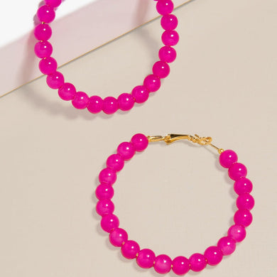 Layla Hoops | Hot Pink