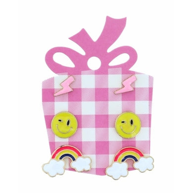 Kids Rainbow Cloud Stud Set