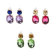 Jewel Tone Glass Stone Drop Earrings