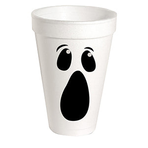 Ghost Face Styrofoam Cups | Set of 10