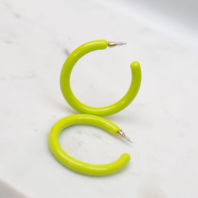 Grace Hoops | Lime Green