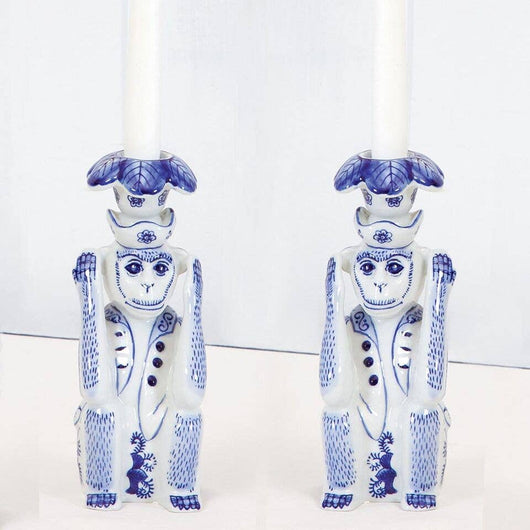 Hear No Evil Candle Stick Pair