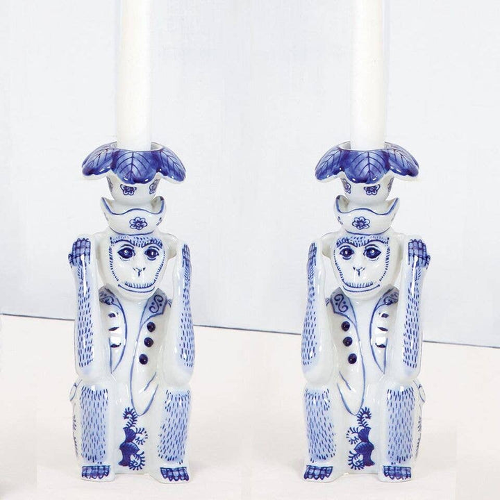 Hear No Evil Candle Stick Pair