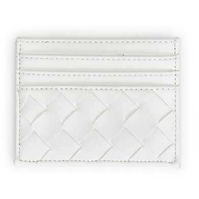 Basket Weave Card Case | White