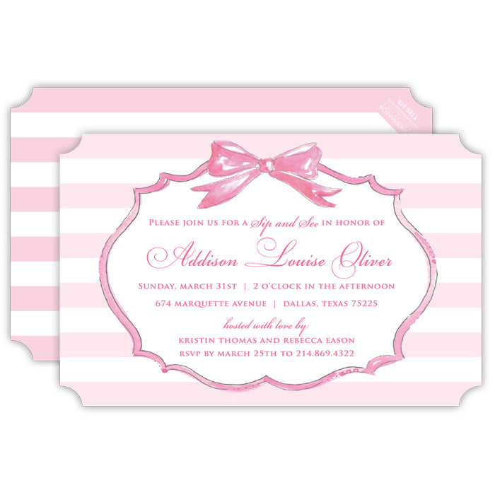Bow Frame Invitation | Pink