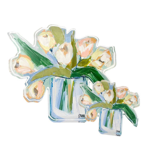White Tulips Acrylic Block | Bitty