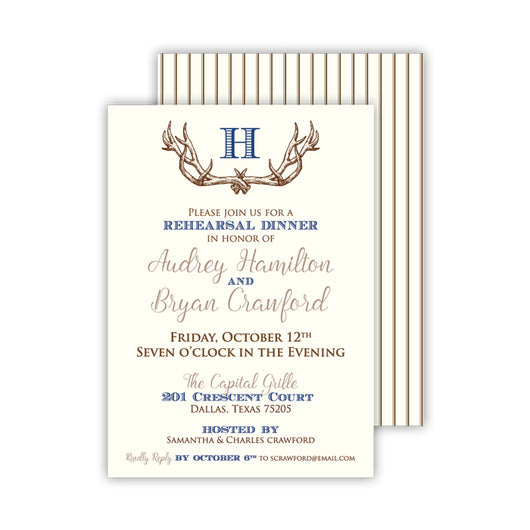 Vintage Antlers Invitation
