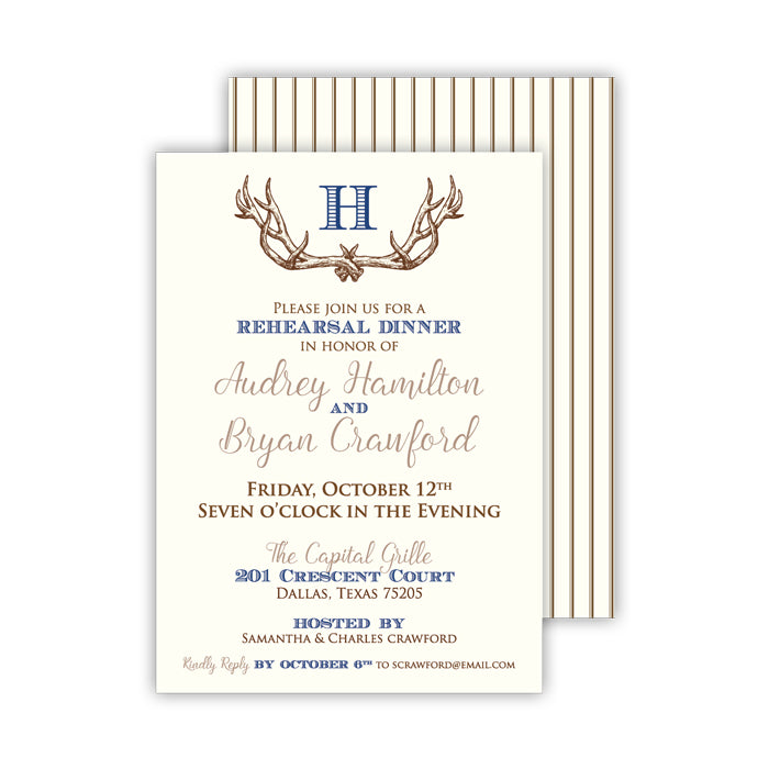 Vintage Antlers Invitation