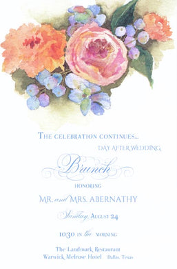 Blueberries & Color of Cantaloupe Invitation