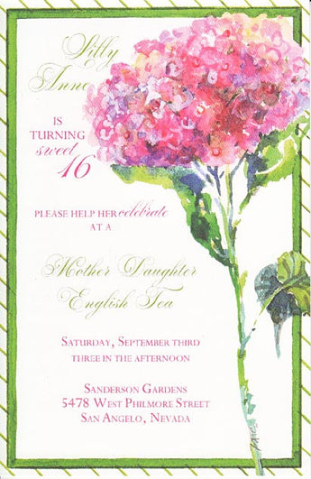 Hydrangea Pink Invitation