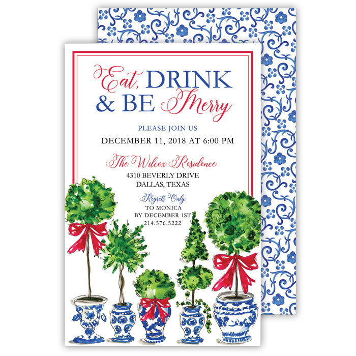 Holiday Topiaries Invitation