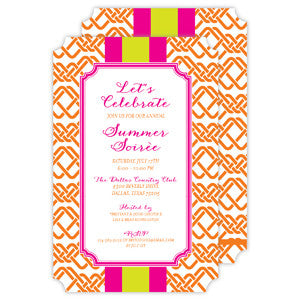 Geometric Orange/Hot Pink Invitation