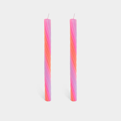 Rope Candle Sticks | Pink + Orange