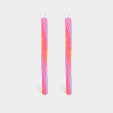 Rope Candle Sticks | Pink + Orange
