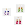 Jewel Tone Glass Stone Drop Earrings