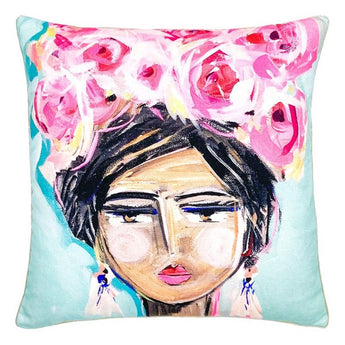 She Is Fierce Pillow | Floral Crown
