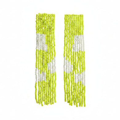Floral Beaded Earring • Lime