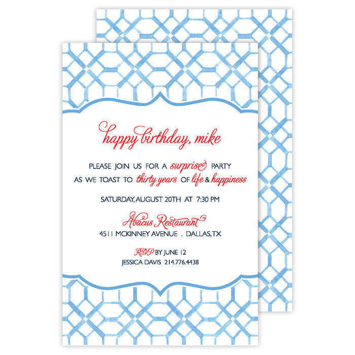 Blue Pattern Invitation